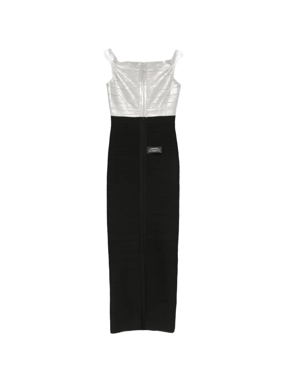 Hervé Léger Bonnie midi-jurk met metallic vlak Zwart