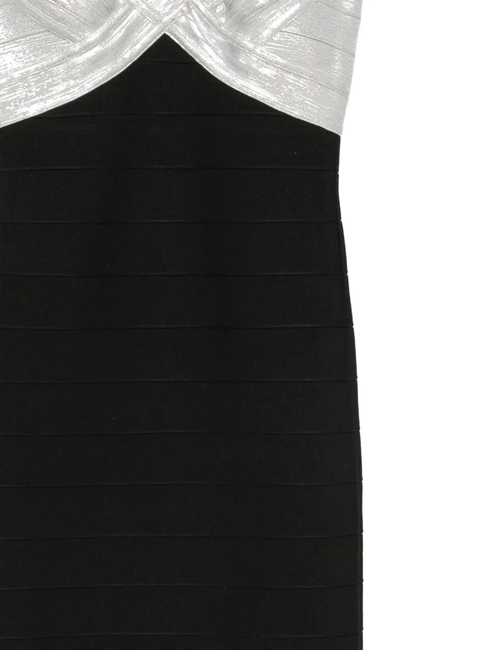 Hervé Léger Bonnie midi-jurk met metallic vlak Zwart