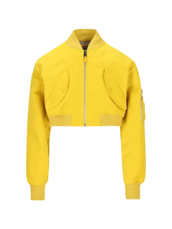 Balenciaga Cropped Bomber Jacket in Yellow