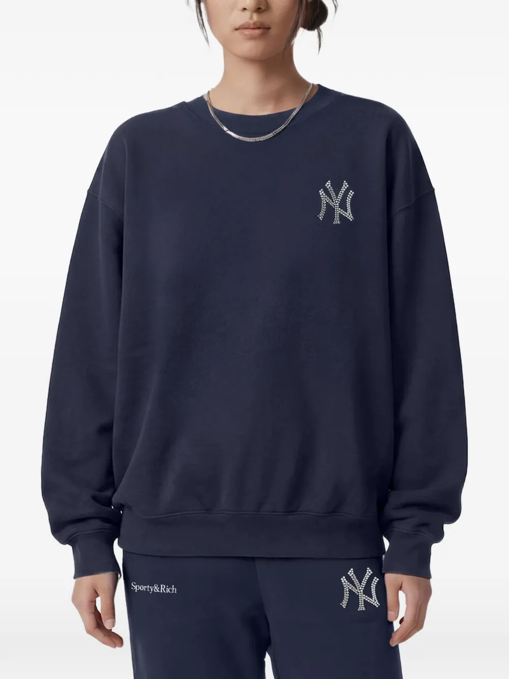 Sporty & Rich x Yankees Krystal sweater Blauw