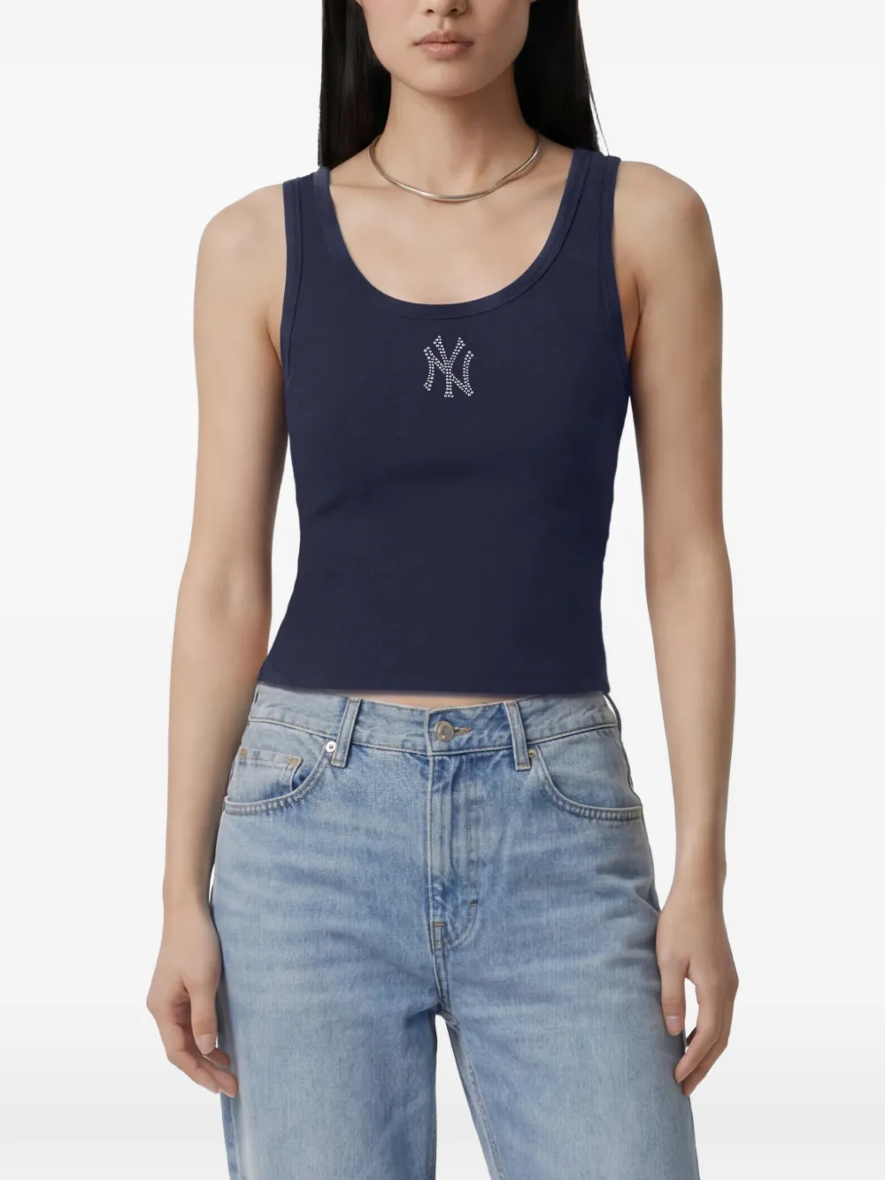 Sporty & Rich x Yankees Krystal cropped tanktop Blauw