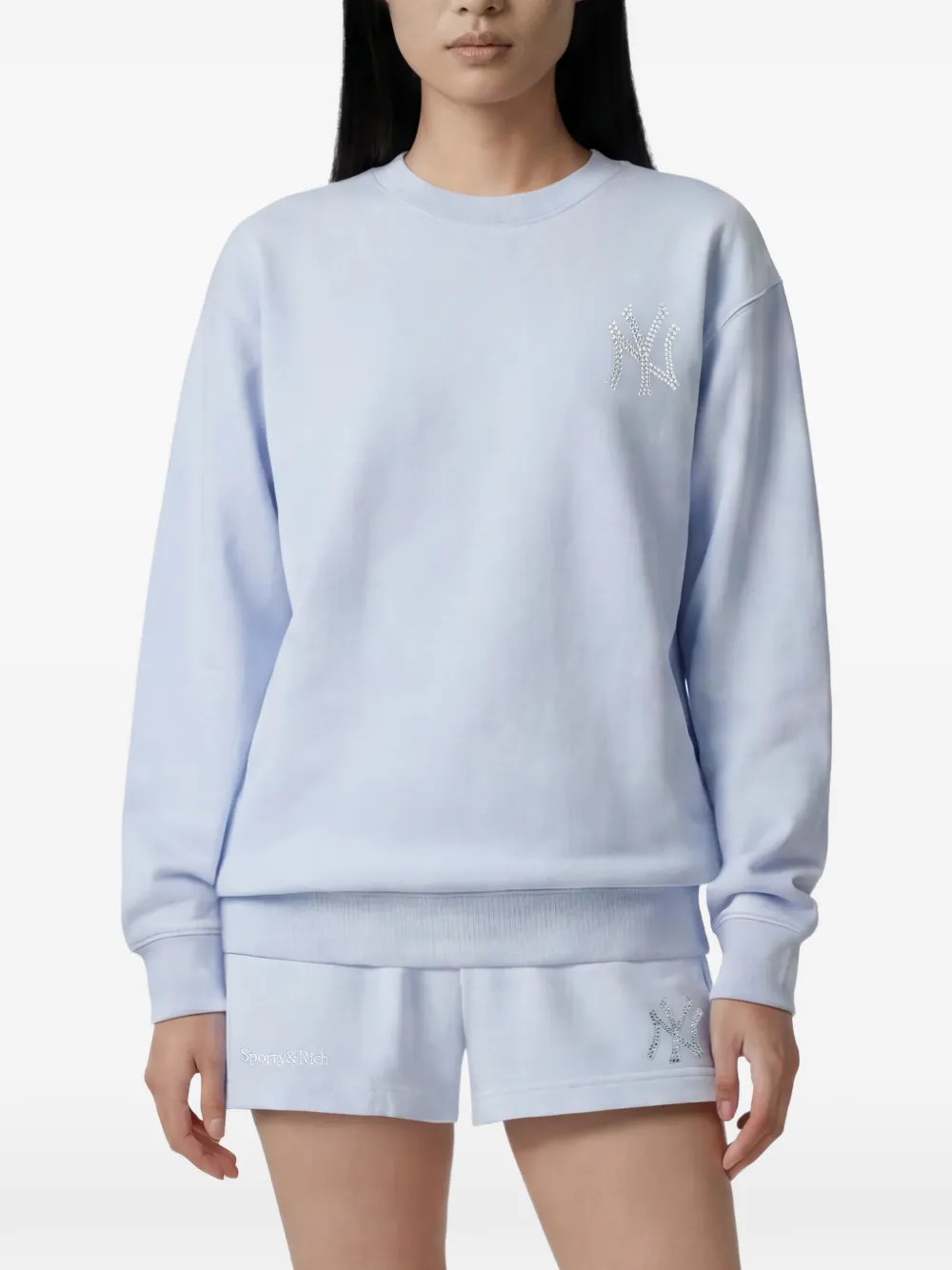 Sporty & Rich Yankees trui met kristallen Blauw