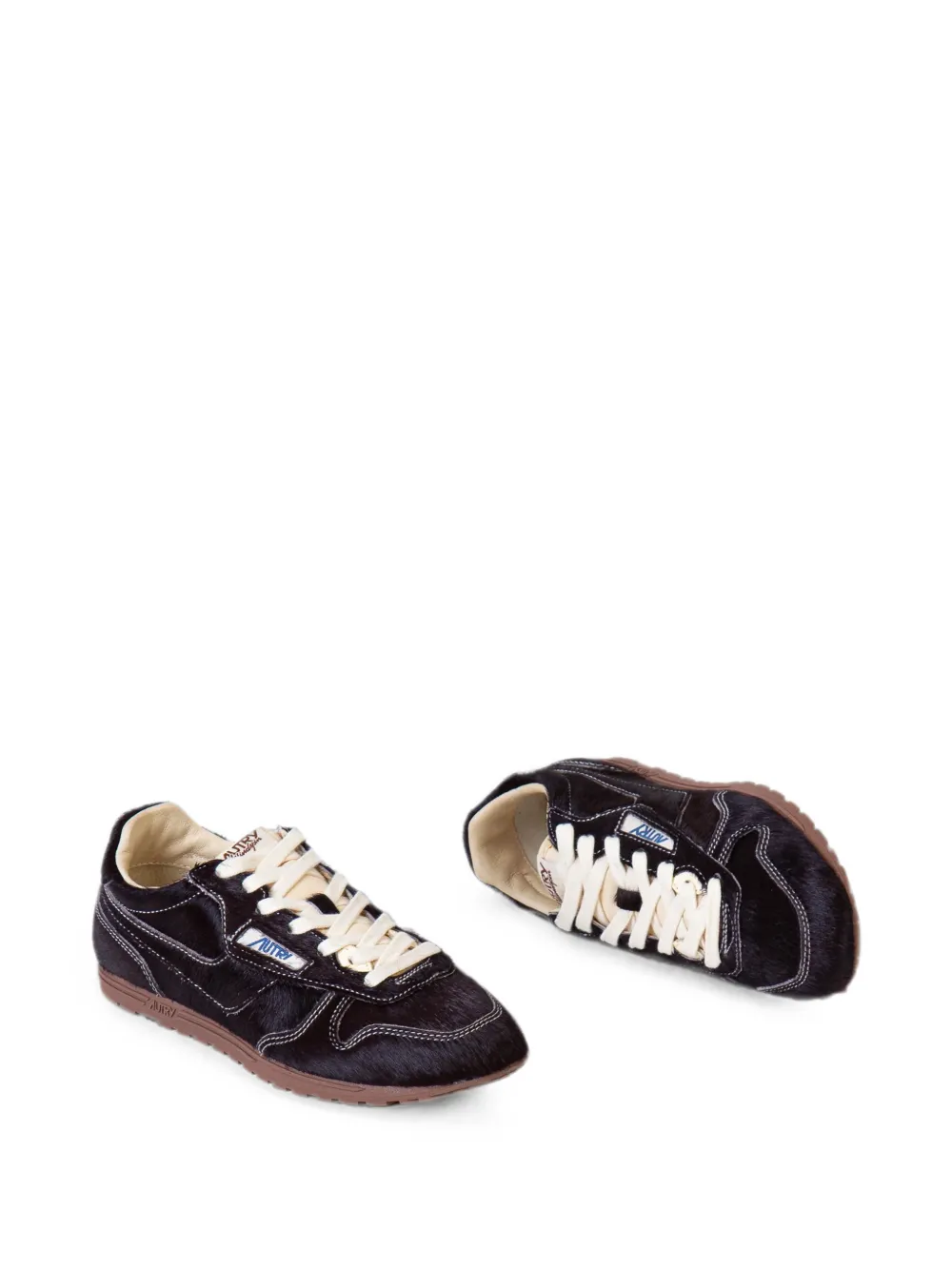 Autry Windspin pony-hair sneakers Zwart
