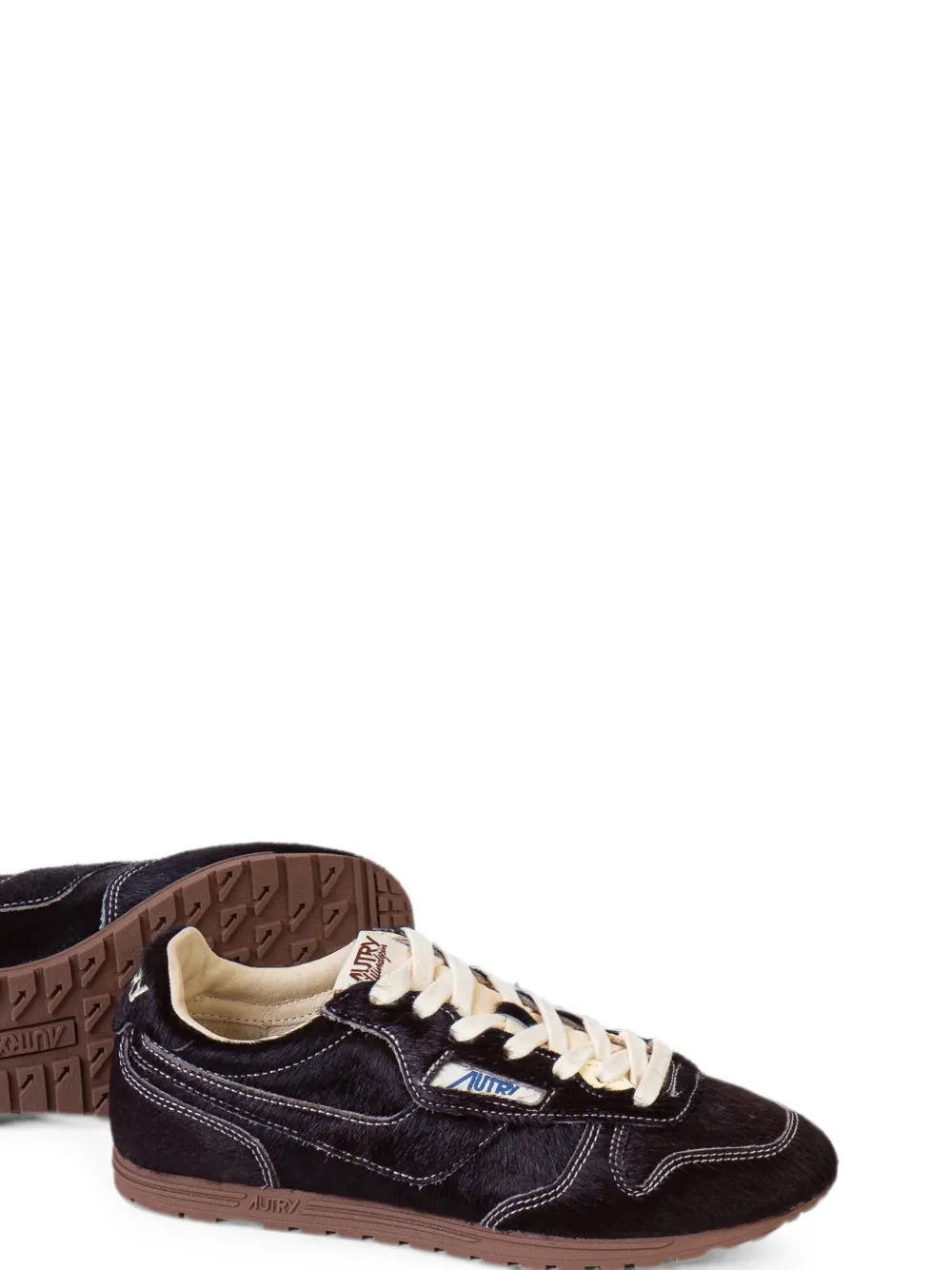 Autry Windspin pony-hair sneakers Zwart