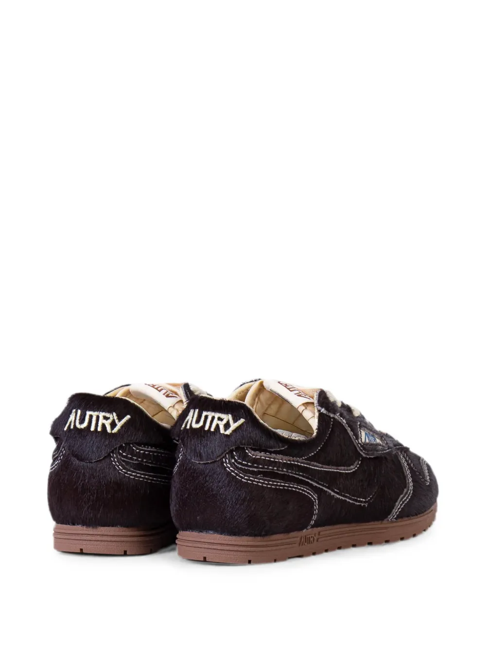 Autry Windspin pony-hair sneakers Zwart