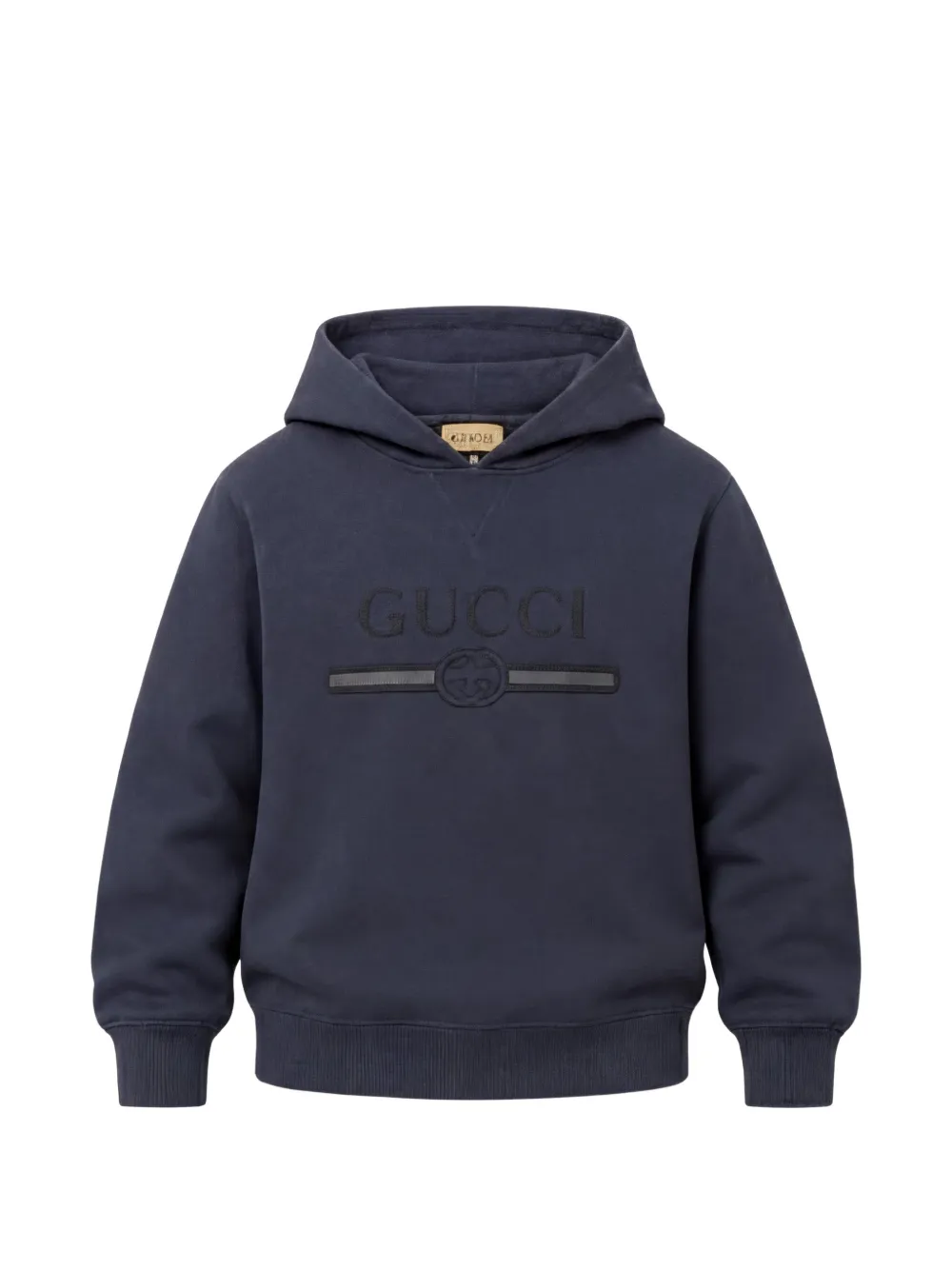 Gucci Kids logo-embroidered interlocking G hoodie - Blau