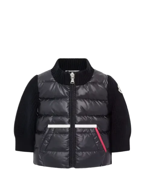 Moncler Enfant quilted panelled zip-up jacket