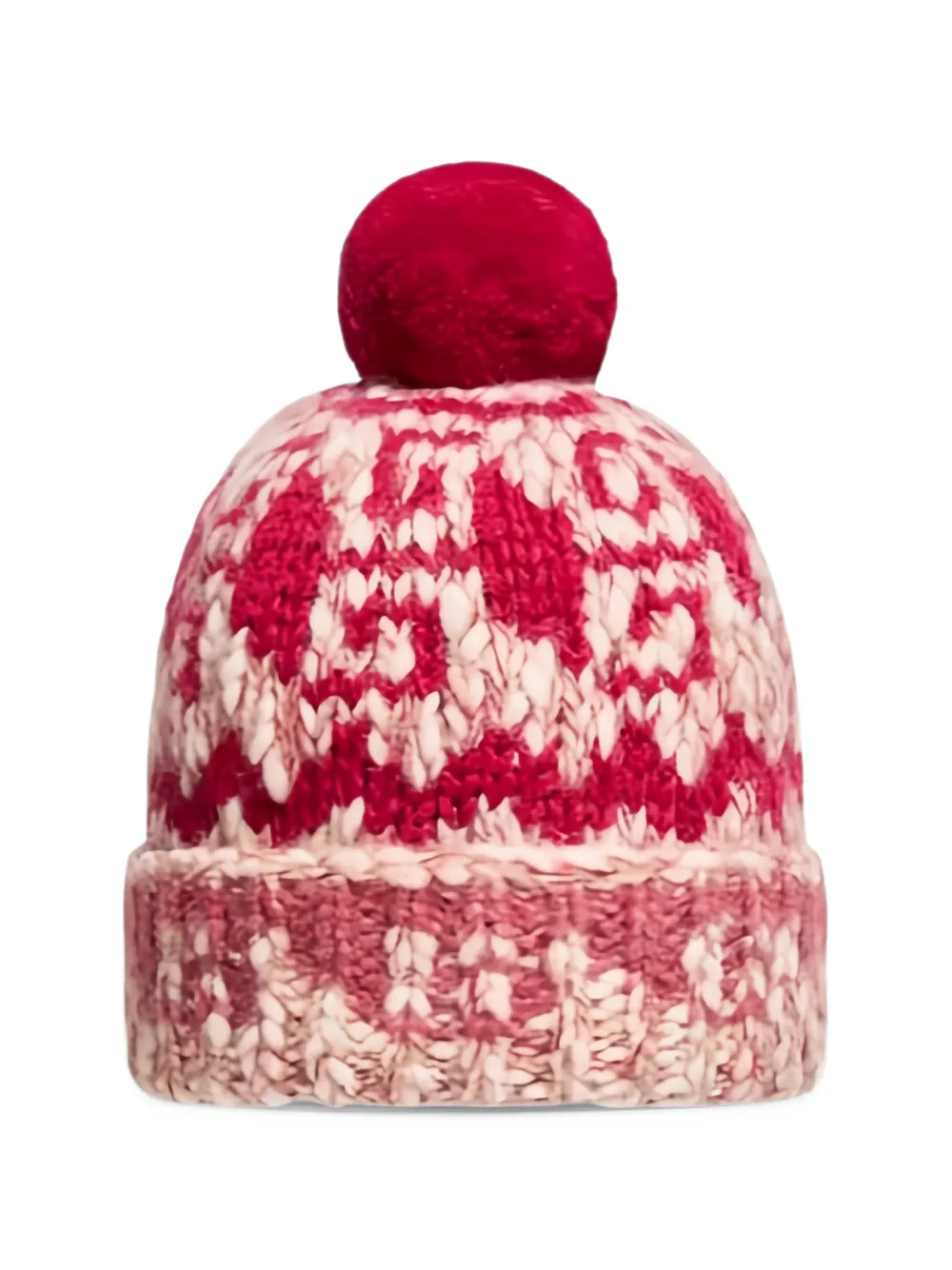 MONCLER GRENOBLE KIDS Gebreide muts met pompon Rood