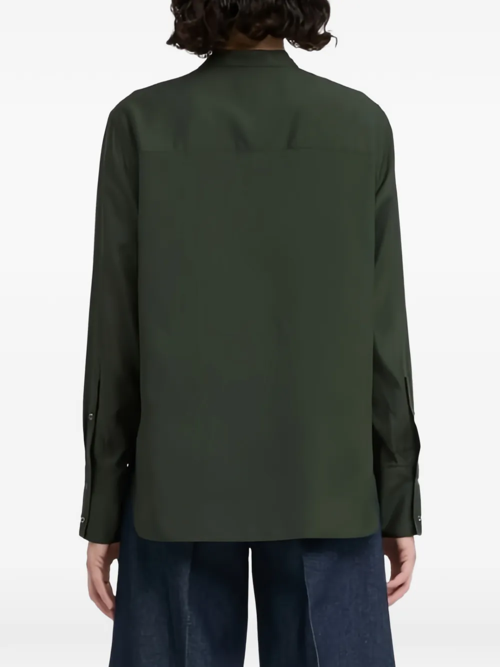 ASPESI Habutai band-collar long-sleeve shirt Groen