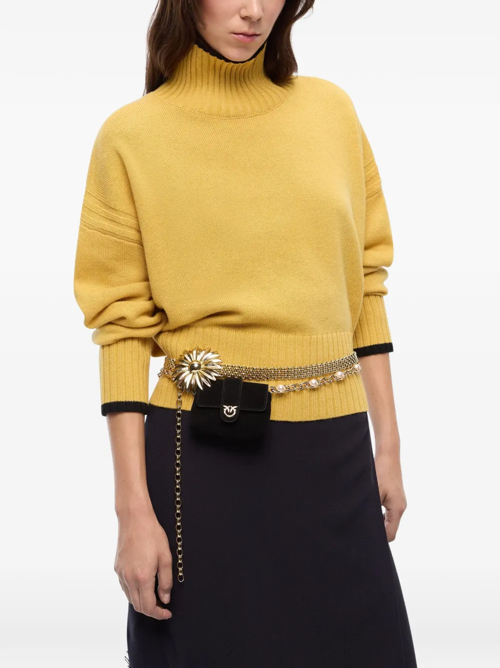 PINKO Trui met contrasterende afwerking Beige