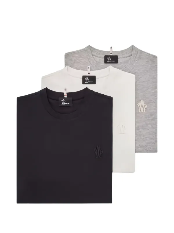 Moncler Grenoble Logo-patch T-shirts (pack of Three) in Multicolour