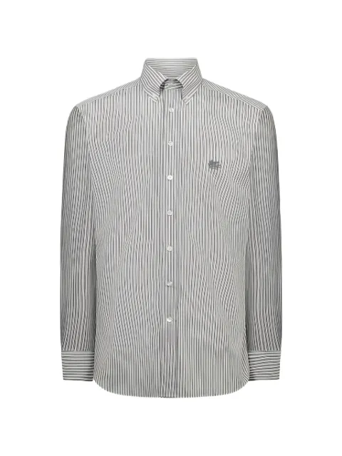 ETRO striped embroidered-logo shirt