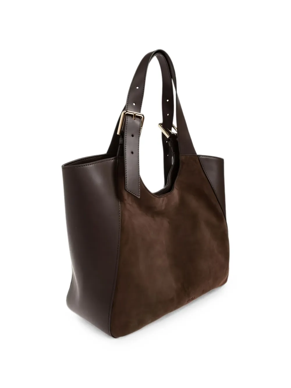Furla Schoudertas met suède vlakken Bruin