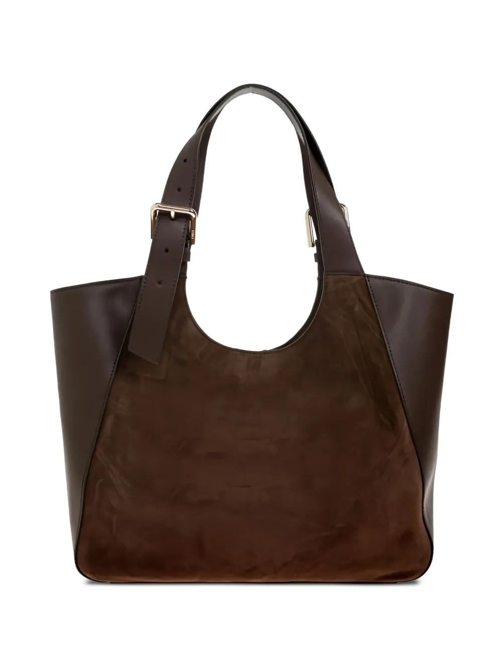 Furla suede-panelled shoulder bag - Brown