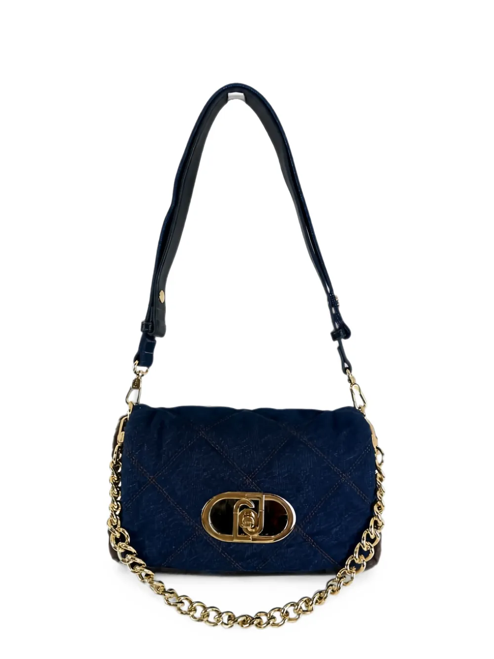 LIU JO leopard-print quilted crossbody bag - Blu