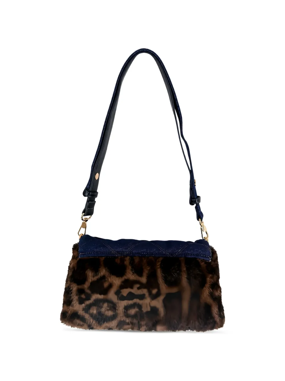 LIU JO Gewatteerde crossbodytas met luipaardprint Blauw