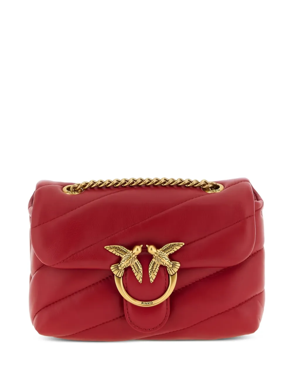 PINKO mini Love Puff Baby quilted leather shoulder bag - Red