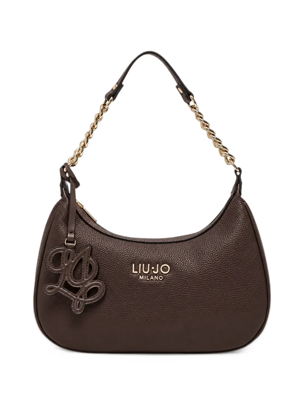 LIU JO logo-plaque chain-link shoulder bag - Marrone