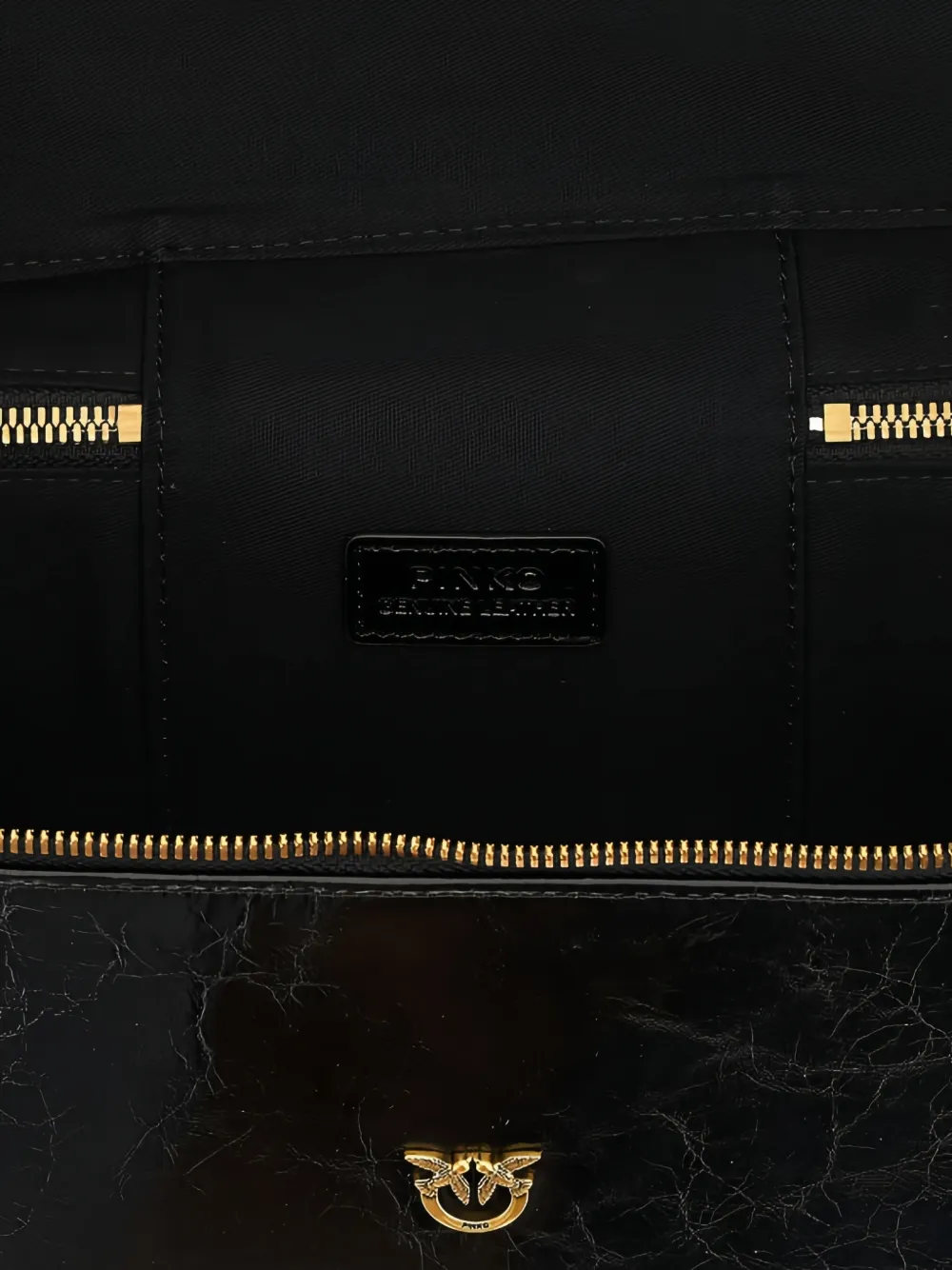 PINKO Love Birds shopper met gekreukt effect Zwart
