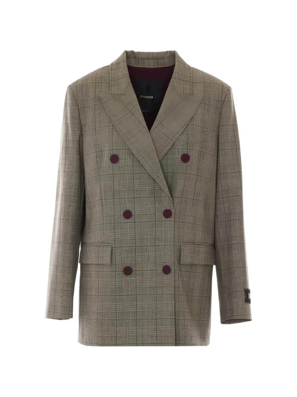 PINKO double-breasted checked blazer - Toni neutri
