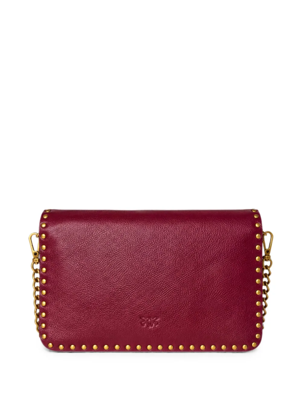 PINKO Love One leren crossbodytas met studs Rood