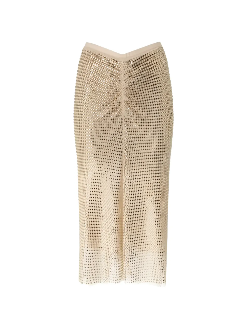 PINKO crystal-embellished ruched midi skirt - Gold