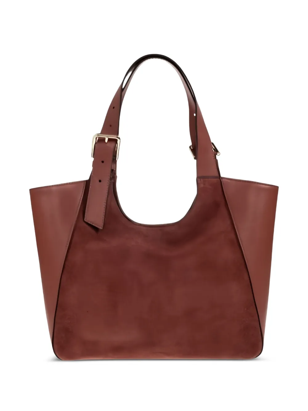 Furla suede panelled tote bag - Brown