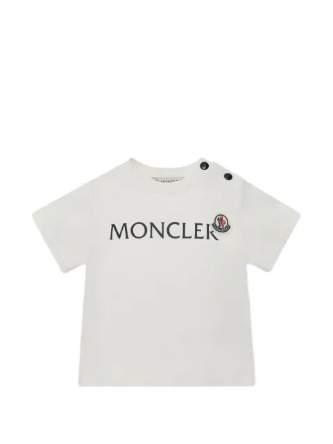 Moncler Enfant logo-print shoulder-button T-shirt