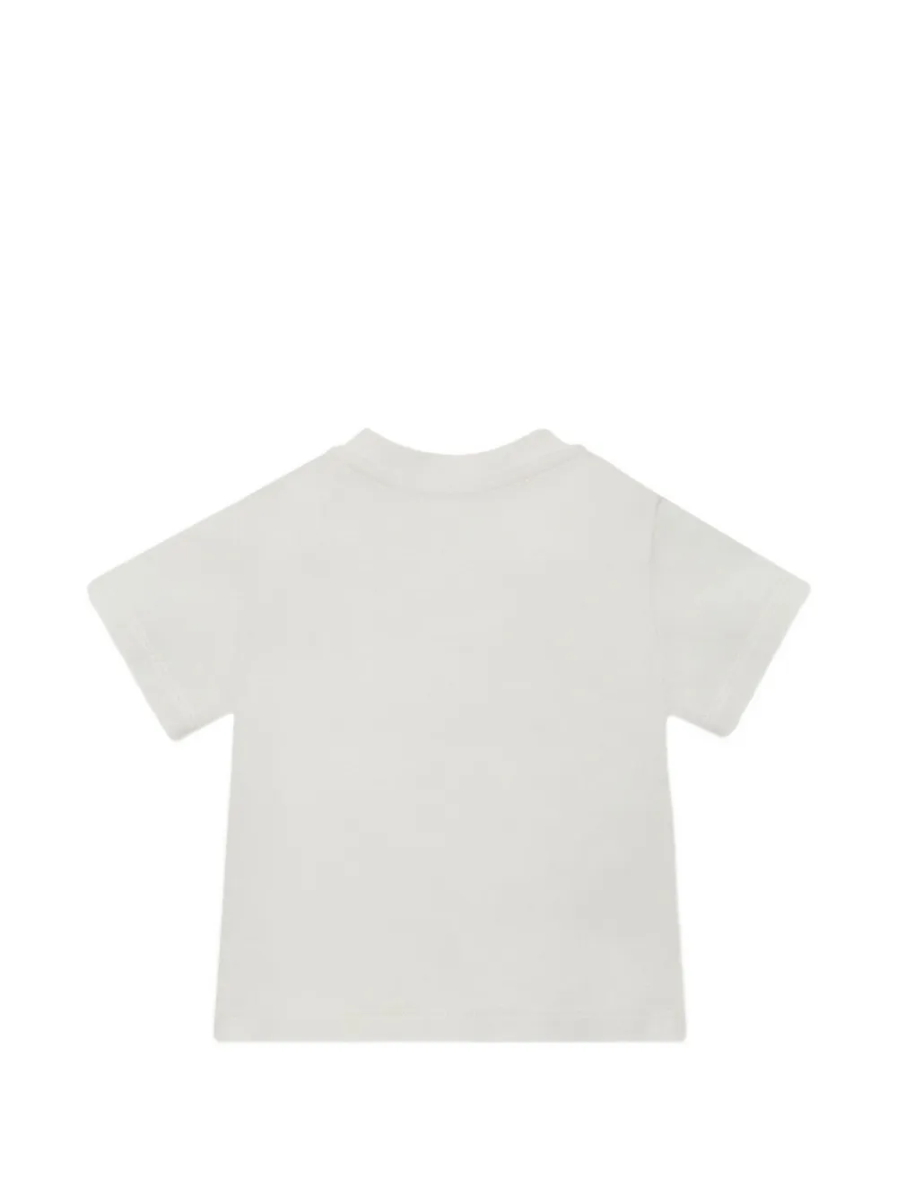 Moncler Enfant T-shirt met logoprint en knoop op de schouders Wit