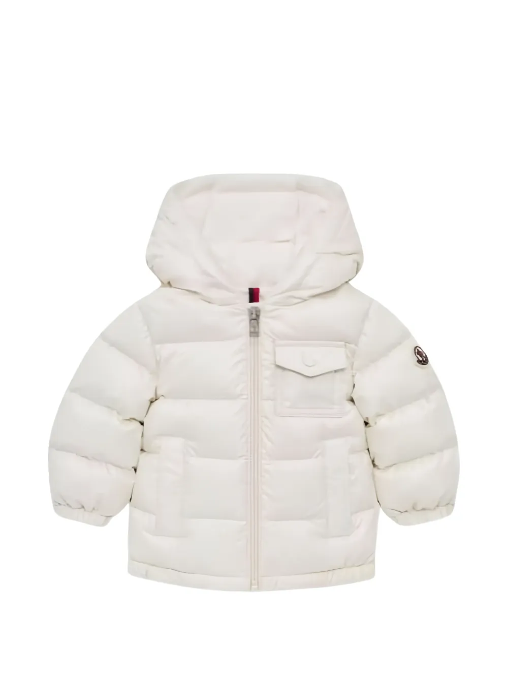 Moncler Enfant Mesles gewatteerd jack met capuchon Wit