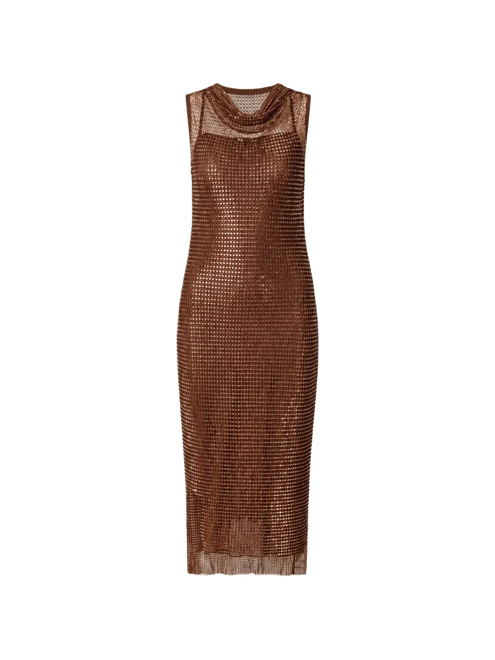 PINKO sequin-embellished cowl-neck dress - Braun