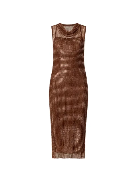 PINKO sequin-embellished cowl-neck dress