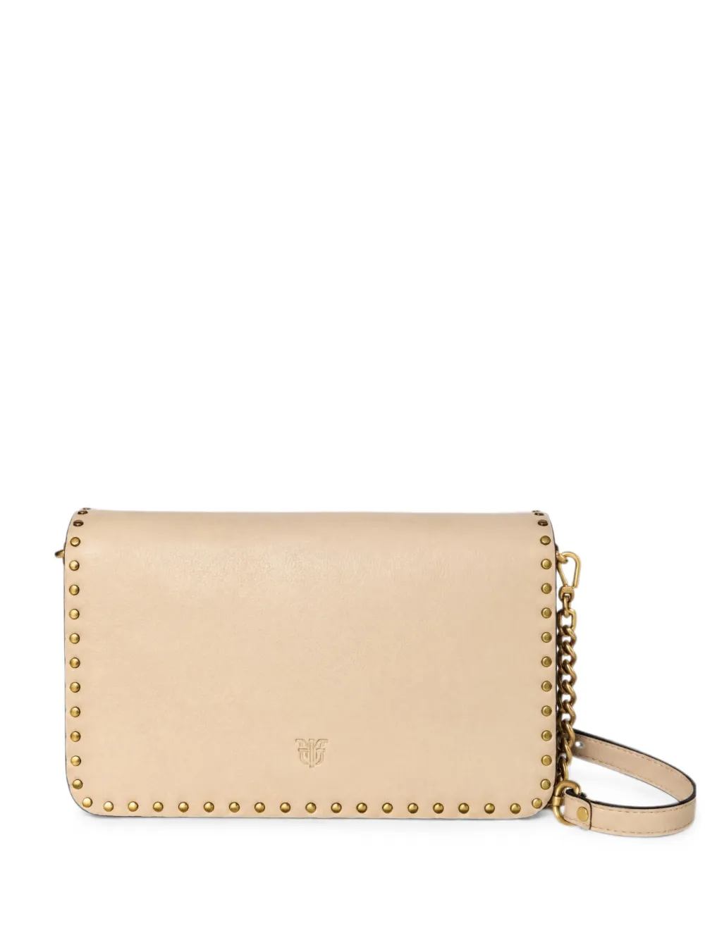 PINKO Love One stud-embellished crossbody bag - Toni neutri