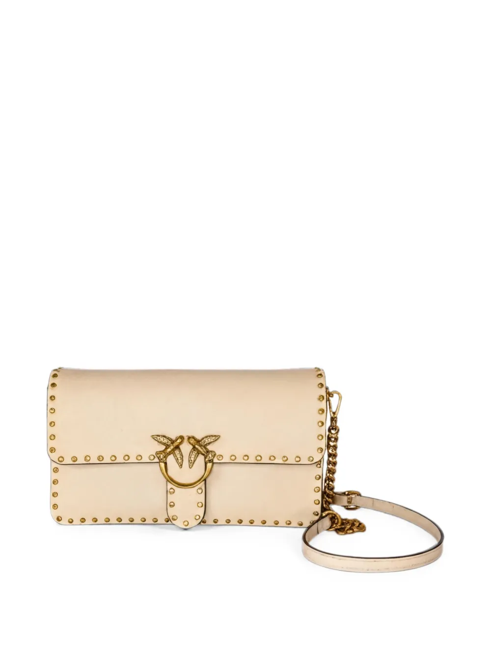 PINKO Love crossbodytas verfraaid met studs Beige