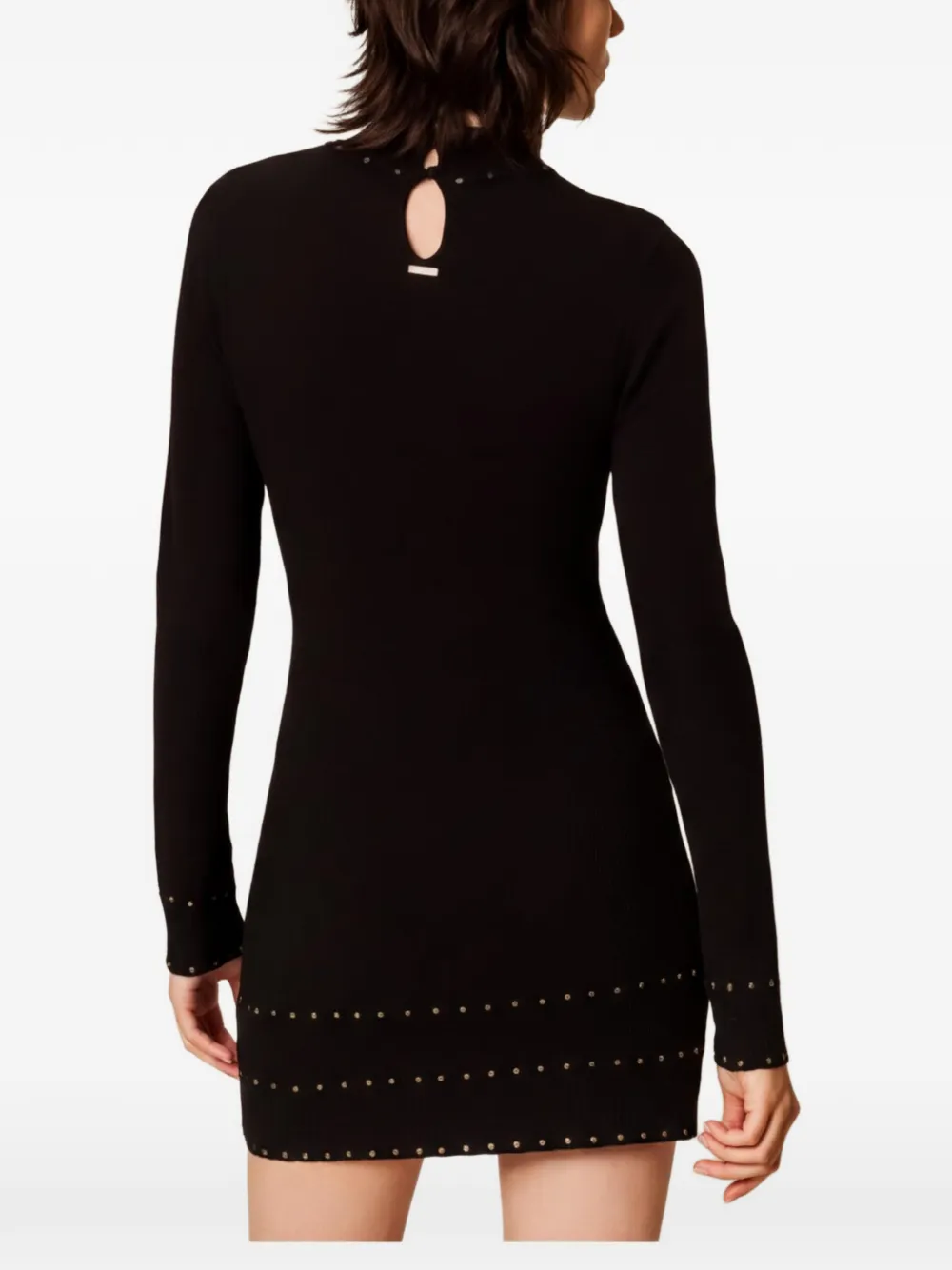 TWINSET Gebreide mini-jurk met studs Zwart