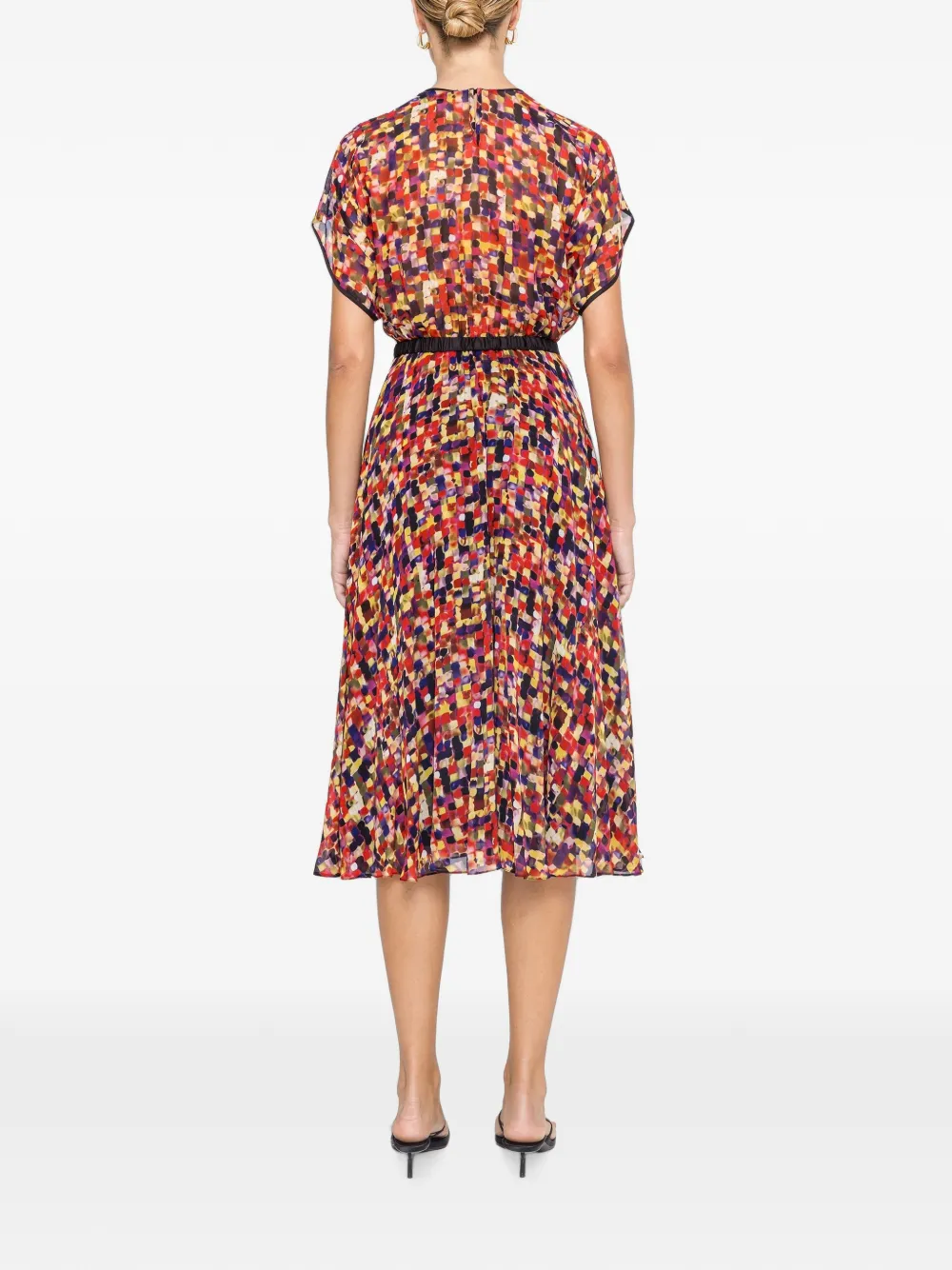 NISSA Viscose midi-jurk met print Rood