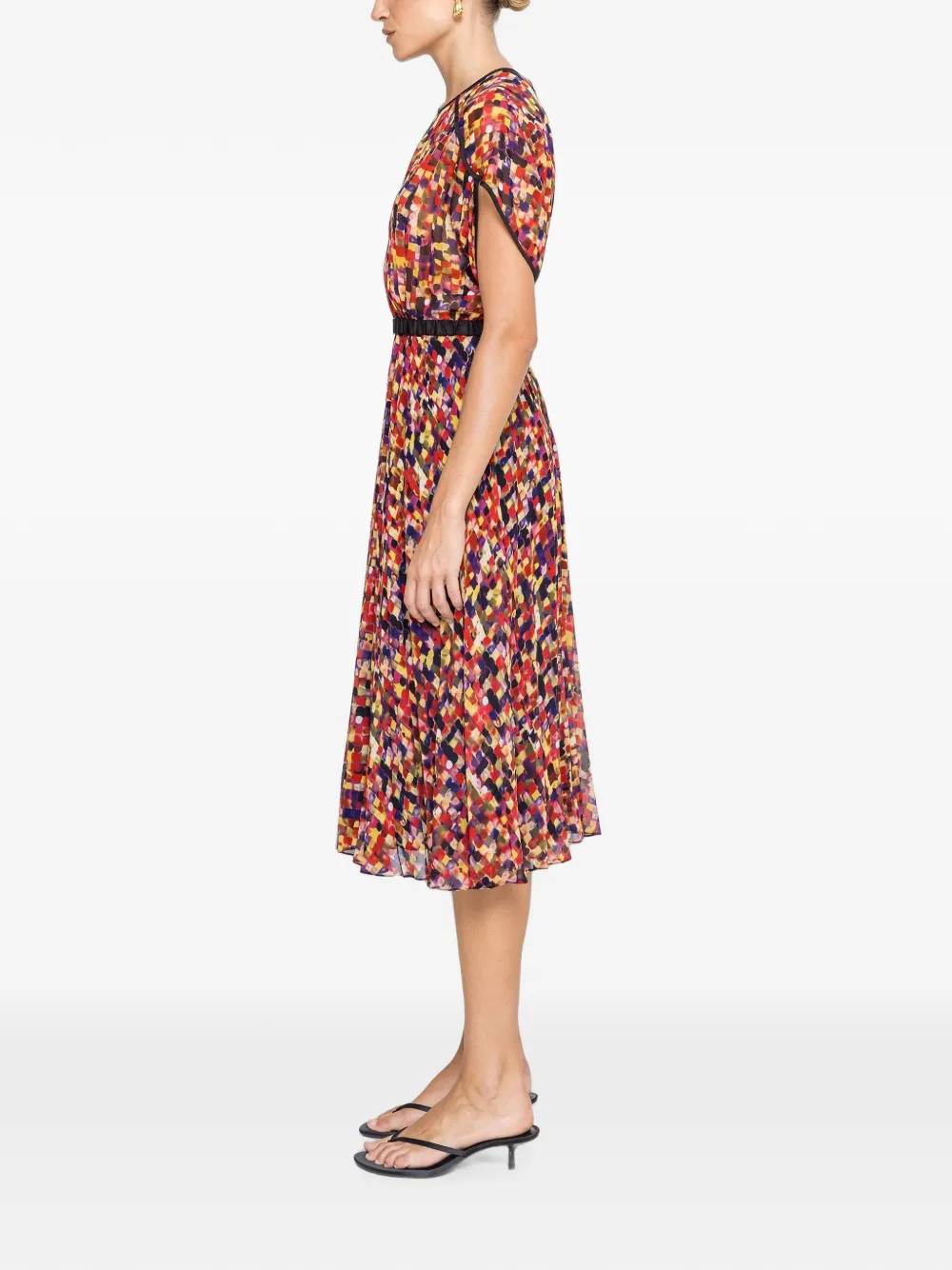 NISSA Viscose midi-jurk met print Rood