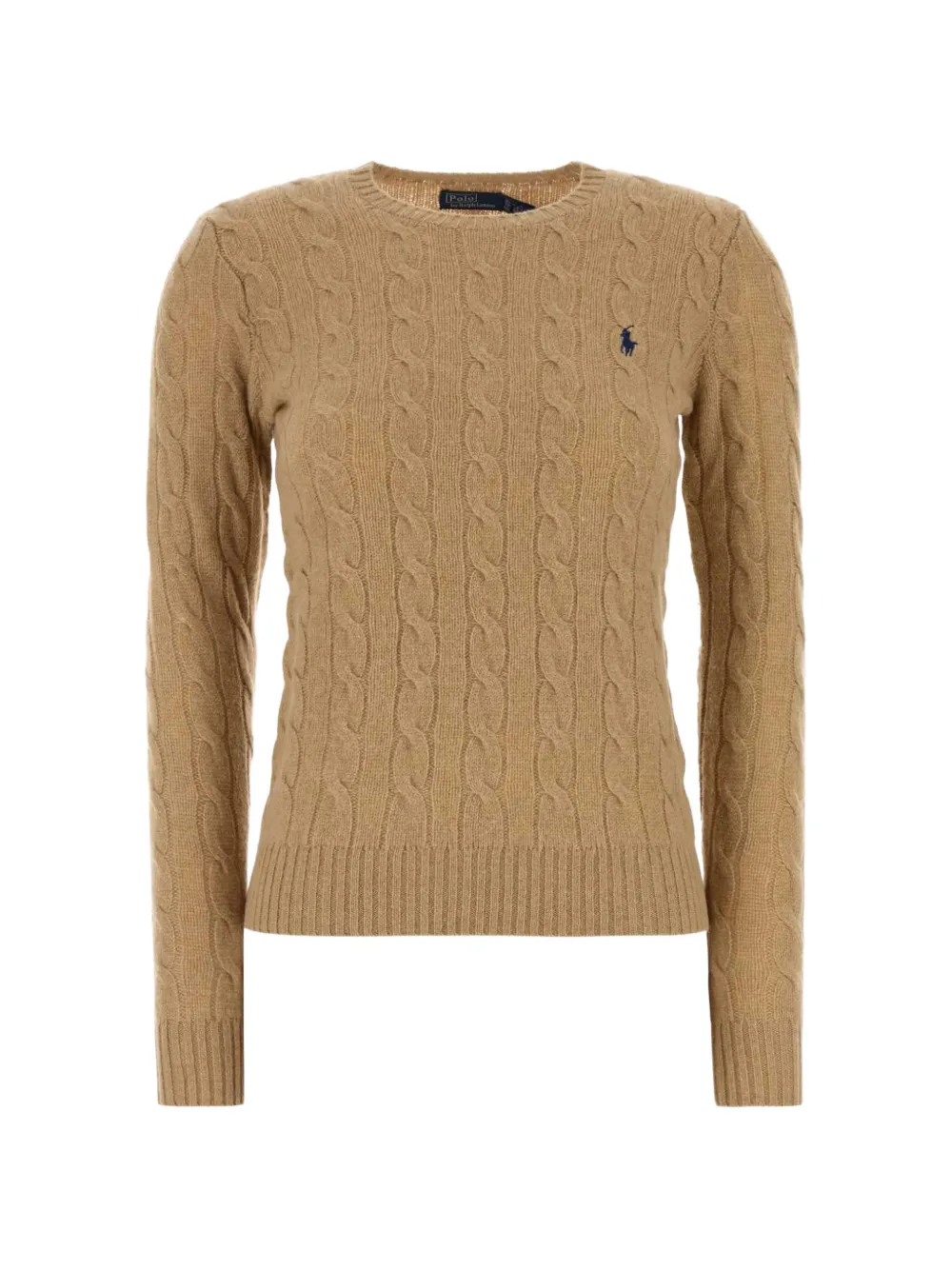 Polo Ralph Lauren cable-knit embroidered-logo sweater - Marrone