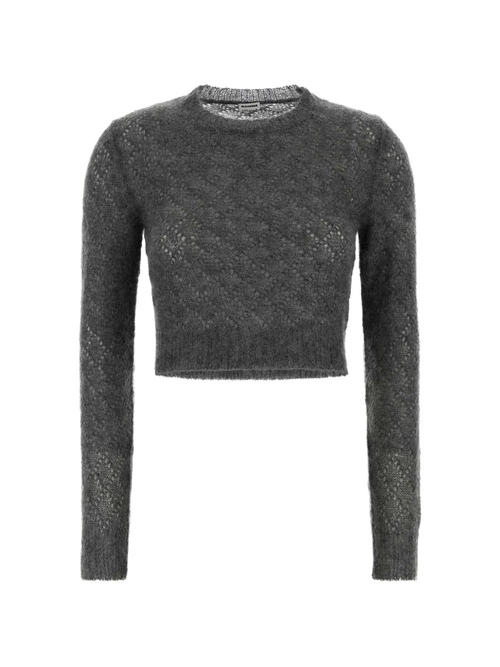 Jil Sander open-knit cropped sweater - Grigio