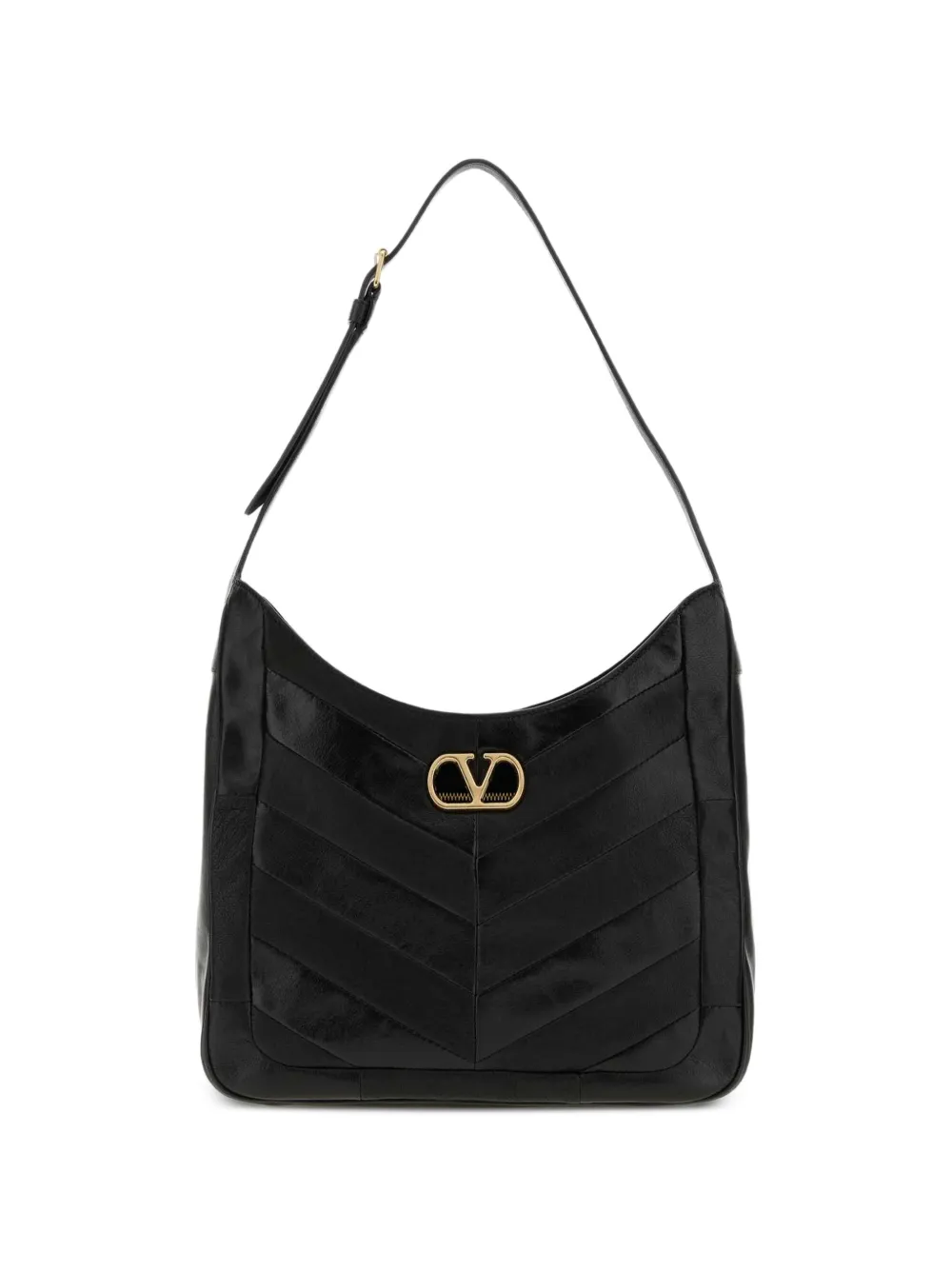 Valentino Garavani VLogo chevron-quilted bag - Schwarz
