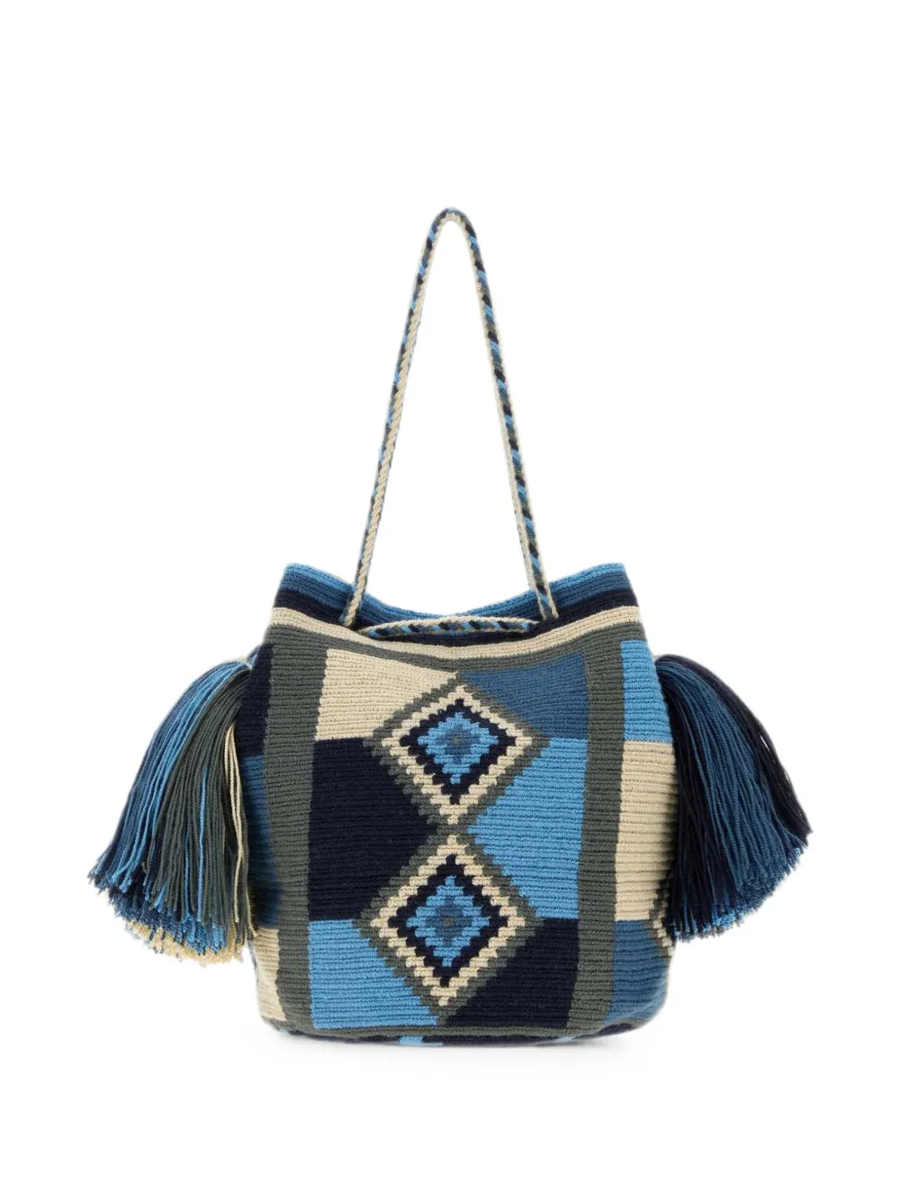JW Anderson La Mochica Wayuu Bucket Bag in Blue, view 2