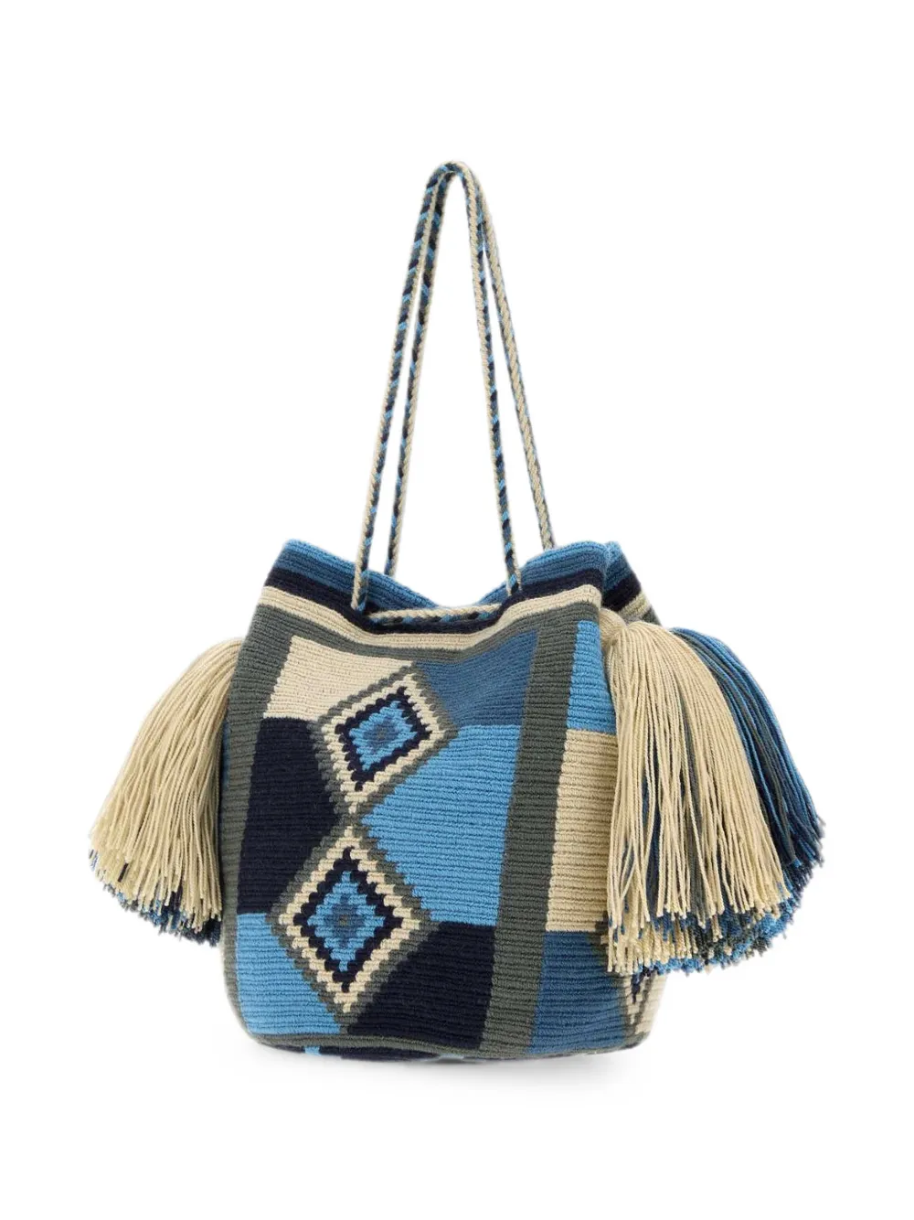 JW Anderson La Mochica Wayuu Bucket Bag in Blue, view 3
