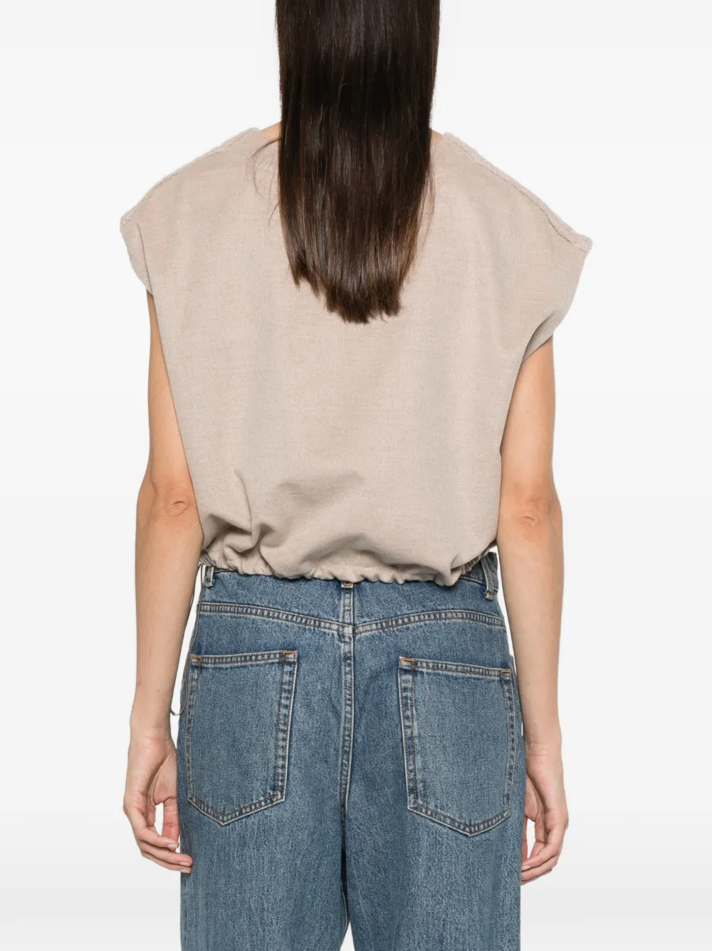 Herno Beige Polyester Modal Wool Blouse In Neutral