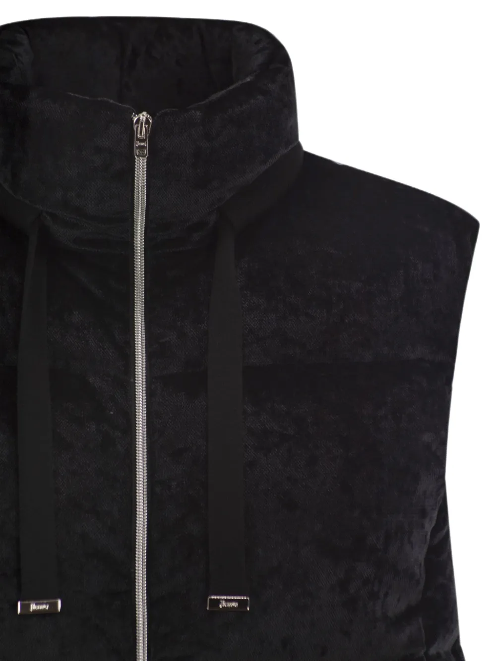 Herno Gewatteerde bodywarmer met fluweel-effect Zwart