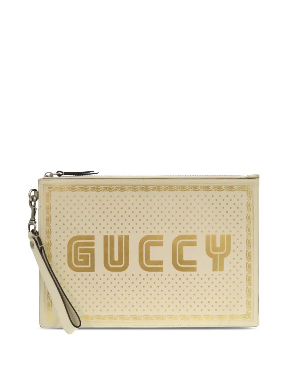 Gucci Pre-Owned 2016-2026 Guccy Sega Clutch aus Kalbsleder - Weiß