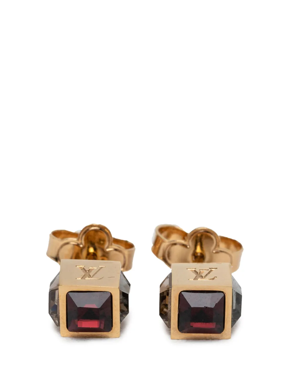 Louis Vuitton Pre-Owned 2014 vergoldete Gamble Ohrstecker mit Strass