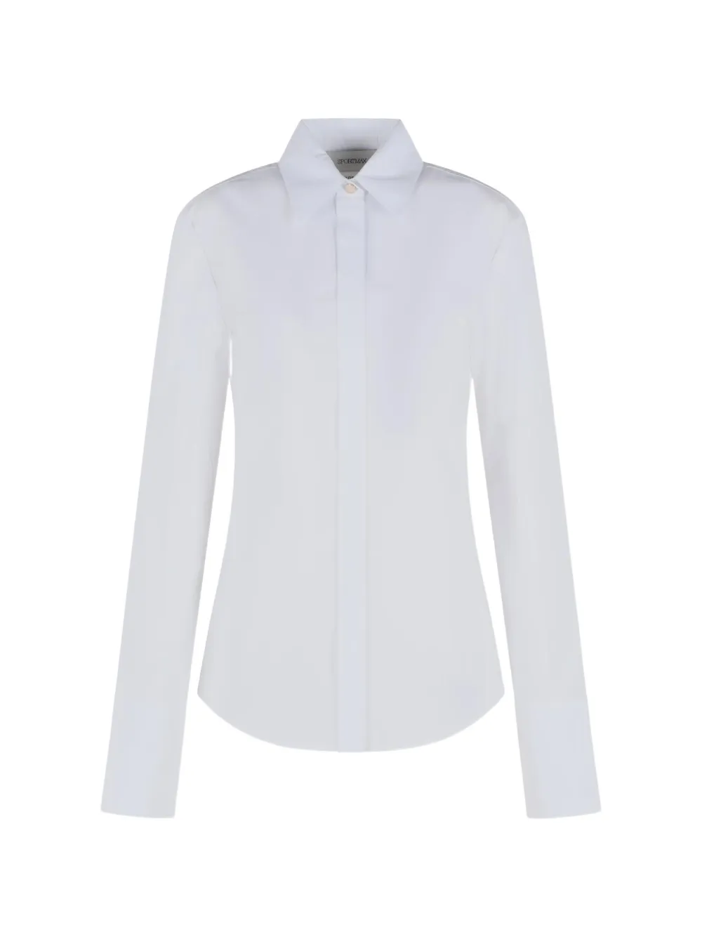 Sportmax pointed-collar long-sleeve shirt - Bianco