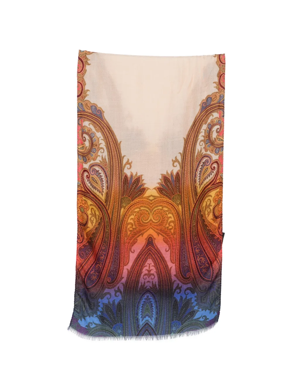 ETRO paisley-print frayed scarf - Rosso
