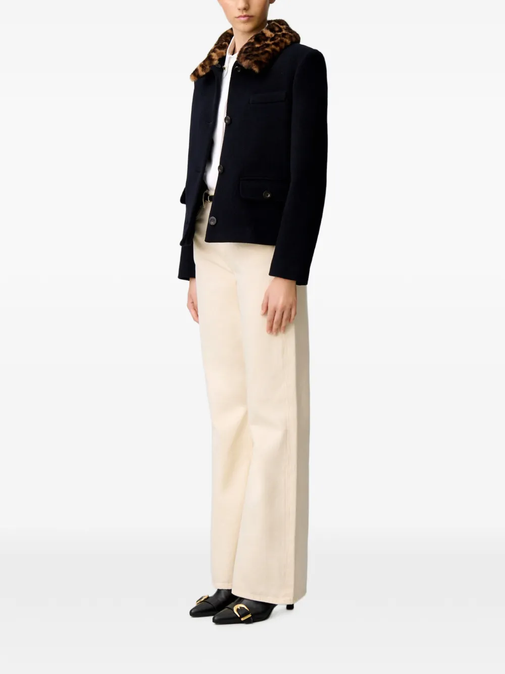 Claudie Pierlot Korte jas van wolblend Blauw