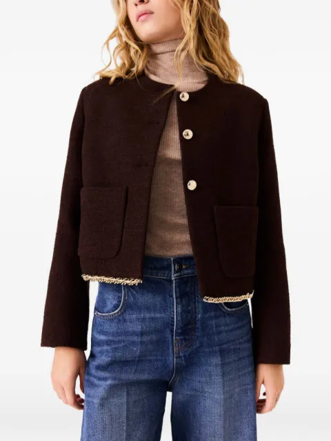 Maje tweed jacket with chain trim